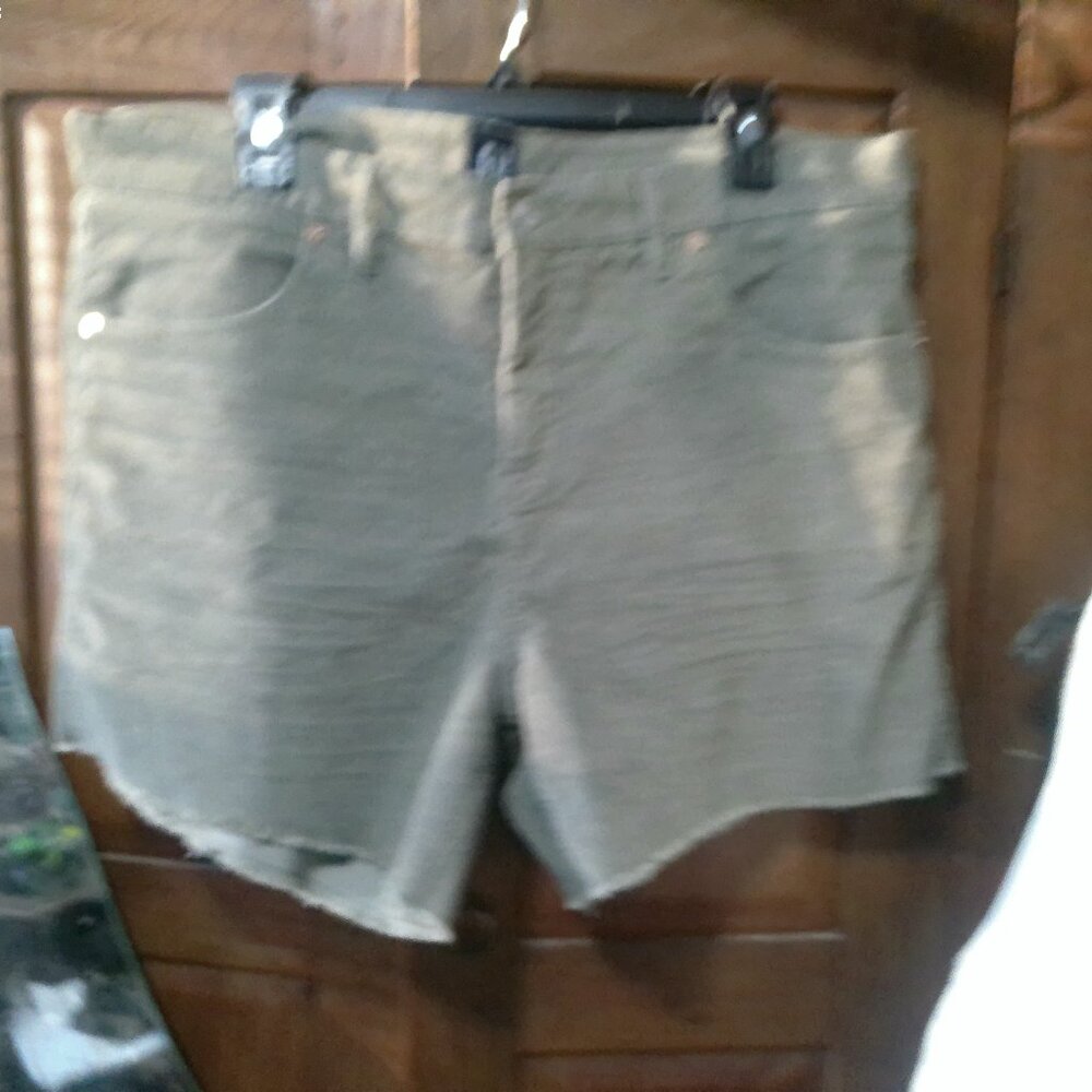 Army green Corduroy fringe shorts Gap
